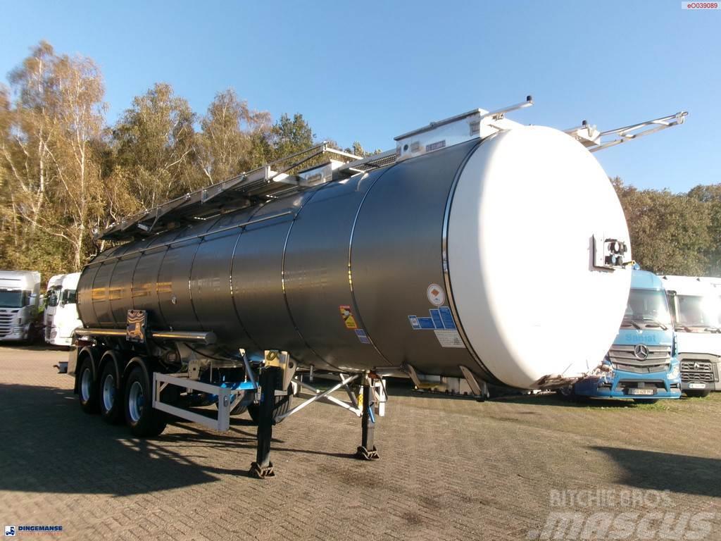 Feldbinder Chemical tank inox 37.5 m3 / 1 comp Cisterna semi-remorci