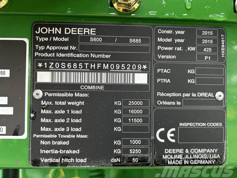 John Deere S685i Combine de secerat