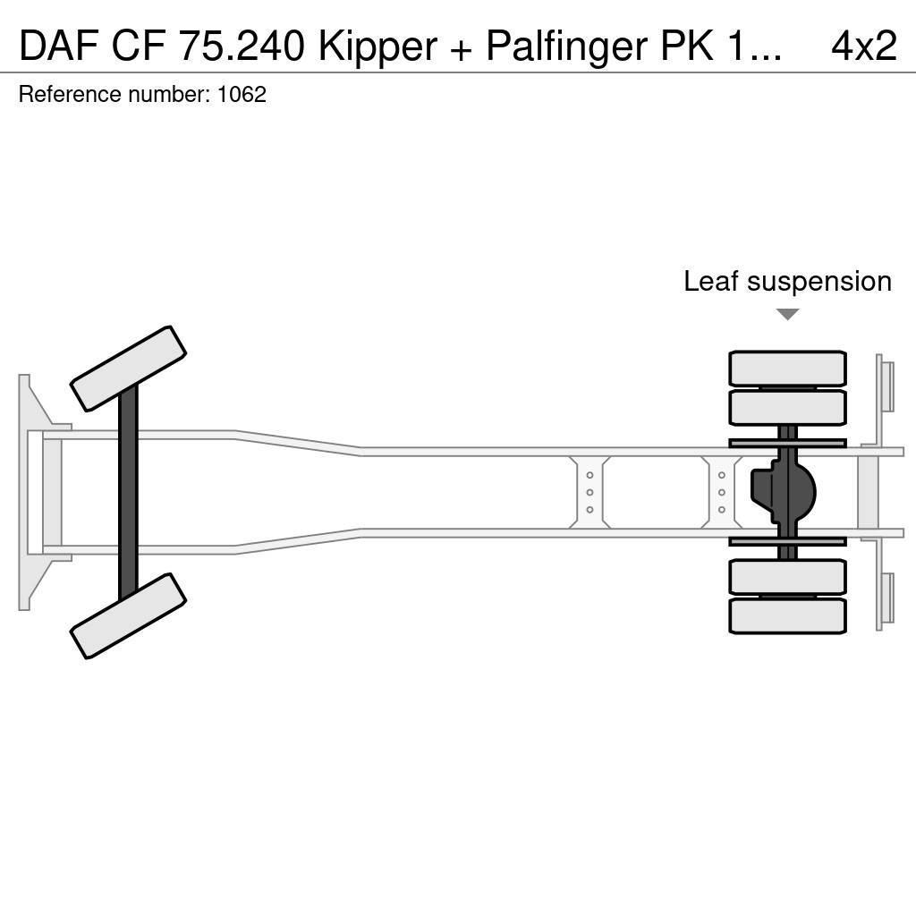 DAF CF 75.240 Kipper + Palfinger PK 10500 Crane Perfec Autobasculanta