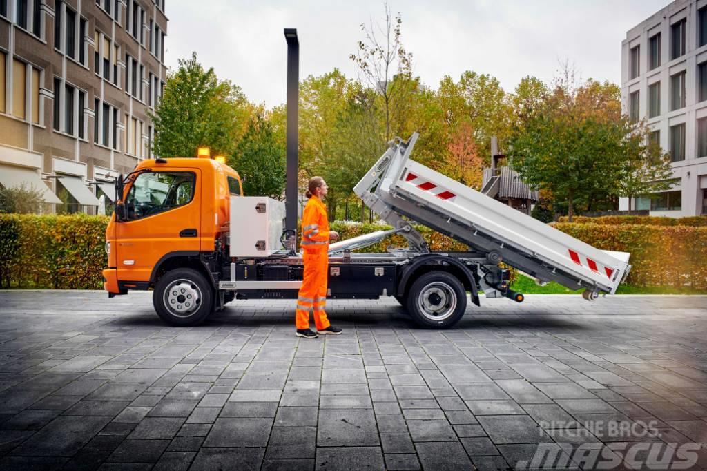 Fuso eCanter ellastbil 8,55 ton lastväxlare Camion cu carlig de ridicare