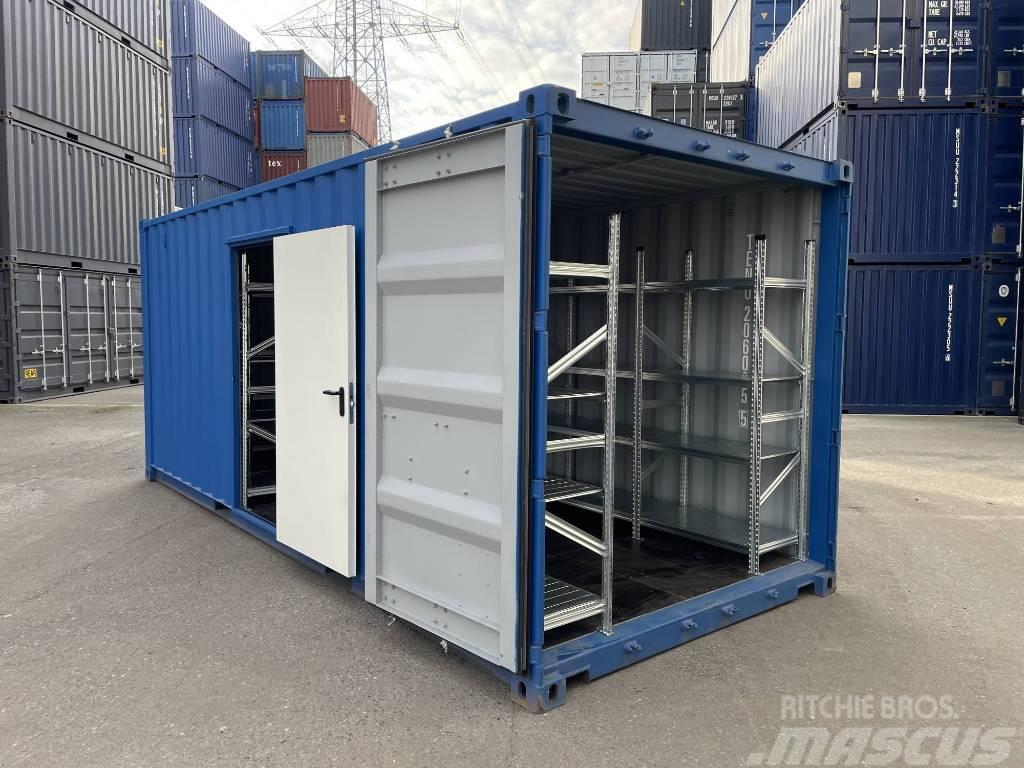  20' Lagercontainer mit Regalen, Licht, Seitentür Containere pentru depozitare