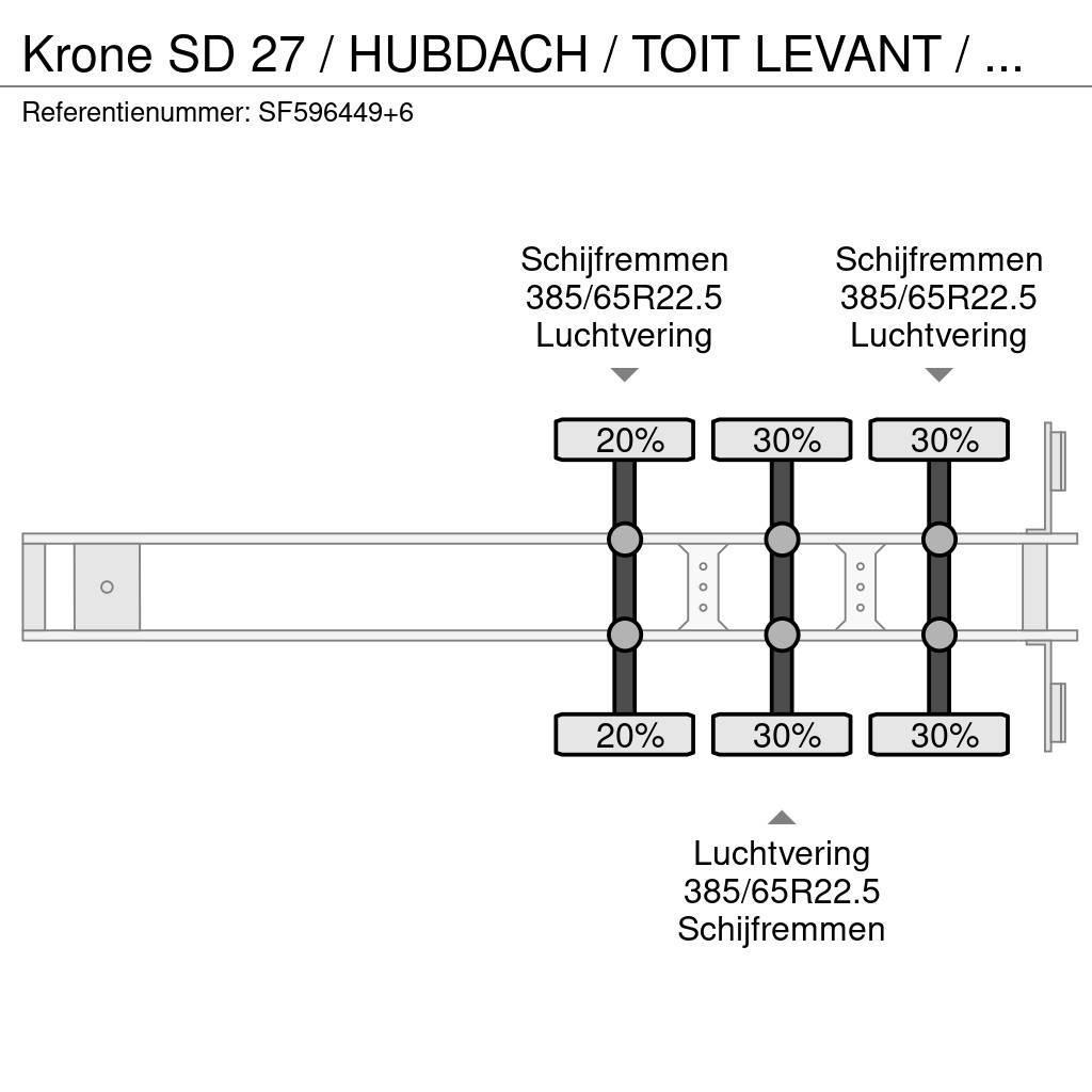 Krone SD 27 / HUBDACH / TOIT LEVANT / HEFDAK / COIL / CO Semi-remorca speciala