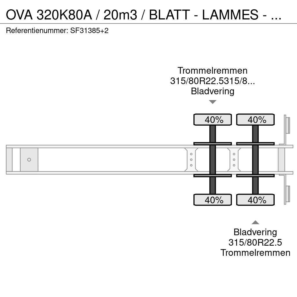 OVA 320K80A / 20m3 / BLATT - LAMMES - SPRING Semi-remorca Basculanta