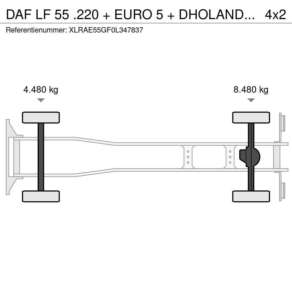 DAF LF 55 .220 + EURO 5 + DHOLANDIA LIFT 12T Camion cabina sasiu