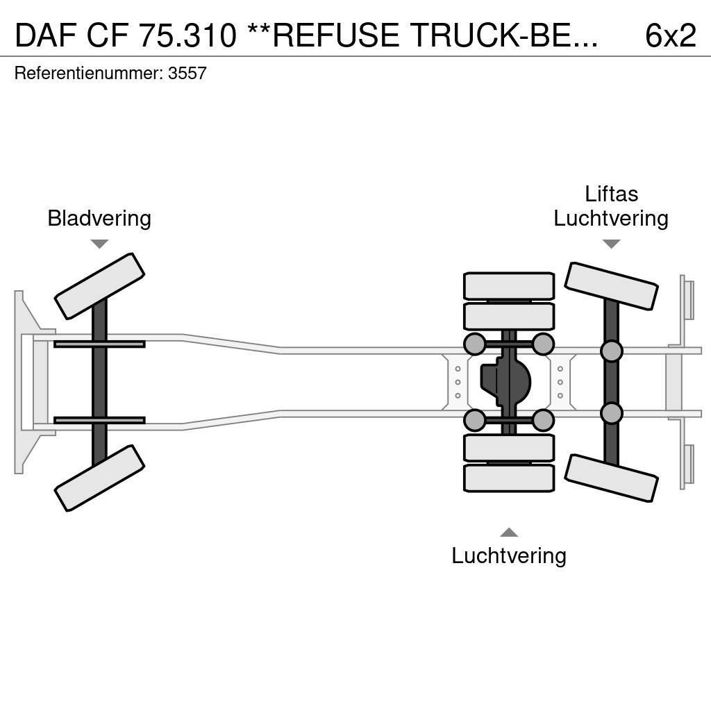 DAF CF 75.310 **REFUSE TRUCK-BENNE ORDURE-EURO 4** Camion de deseuri