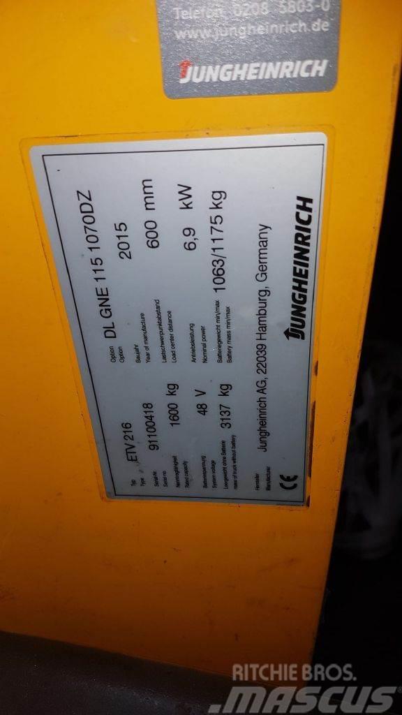 Jungheinrich ETV 216 10700 mm HH Stivuitor cu catarg retractabil