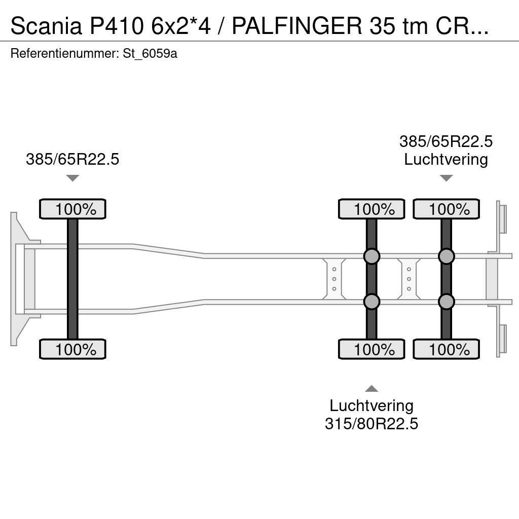 Scania P410 6x2*4 / PALFINGER 35 tm CRANE + WINCH Camioane cu macara