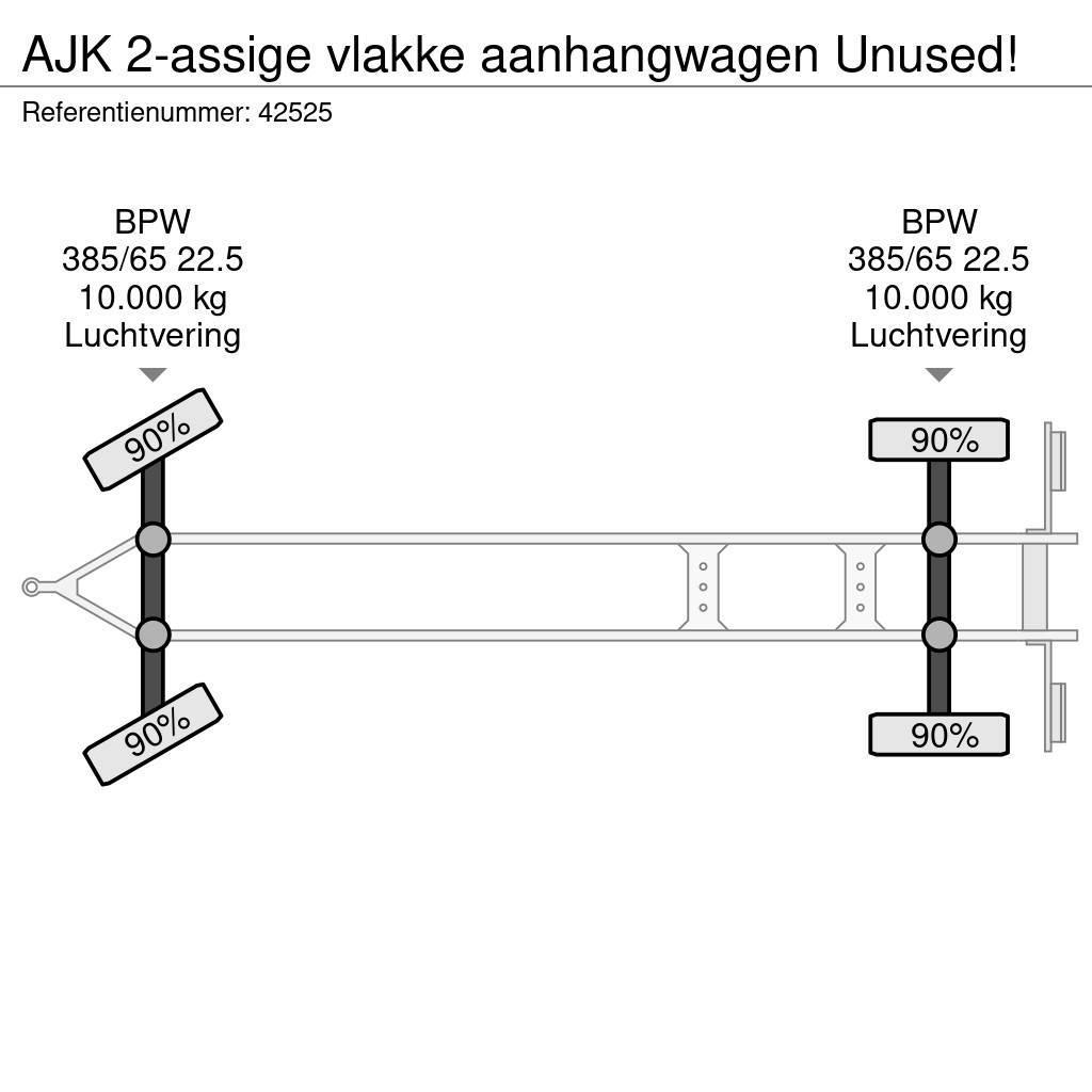 AJK 2-assige vlakke aanhangwagen Unused! Remorci cadru de containere