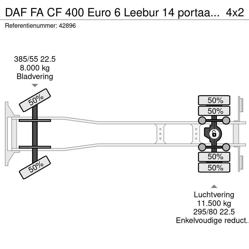 DAF FA CF 400 Euro 6 Leebur 14 portaalarmsysteem Camion cu incarcator