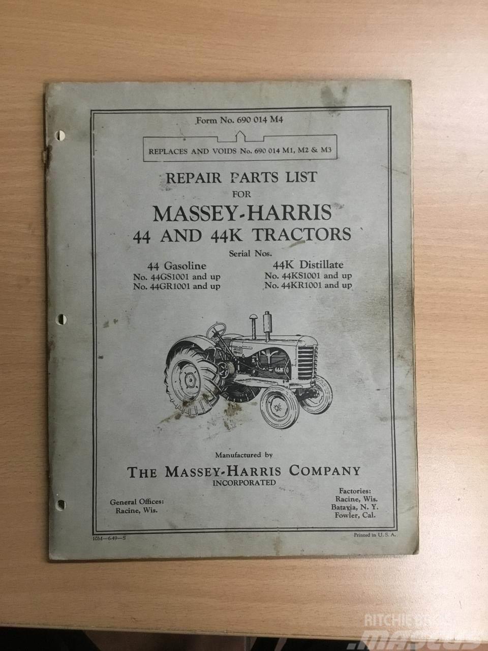 Massey Ferguson Parts list - manual Alte masini agricole