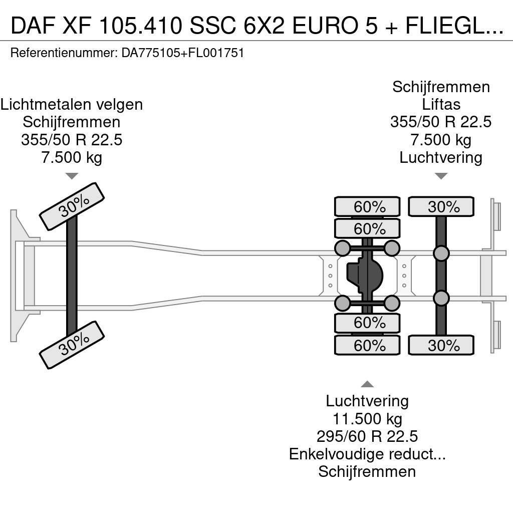 DAF XF 105.410 SSC 6X2 EURO 5 + FLIEGL 2 AXLE Camion cu control de temperatura