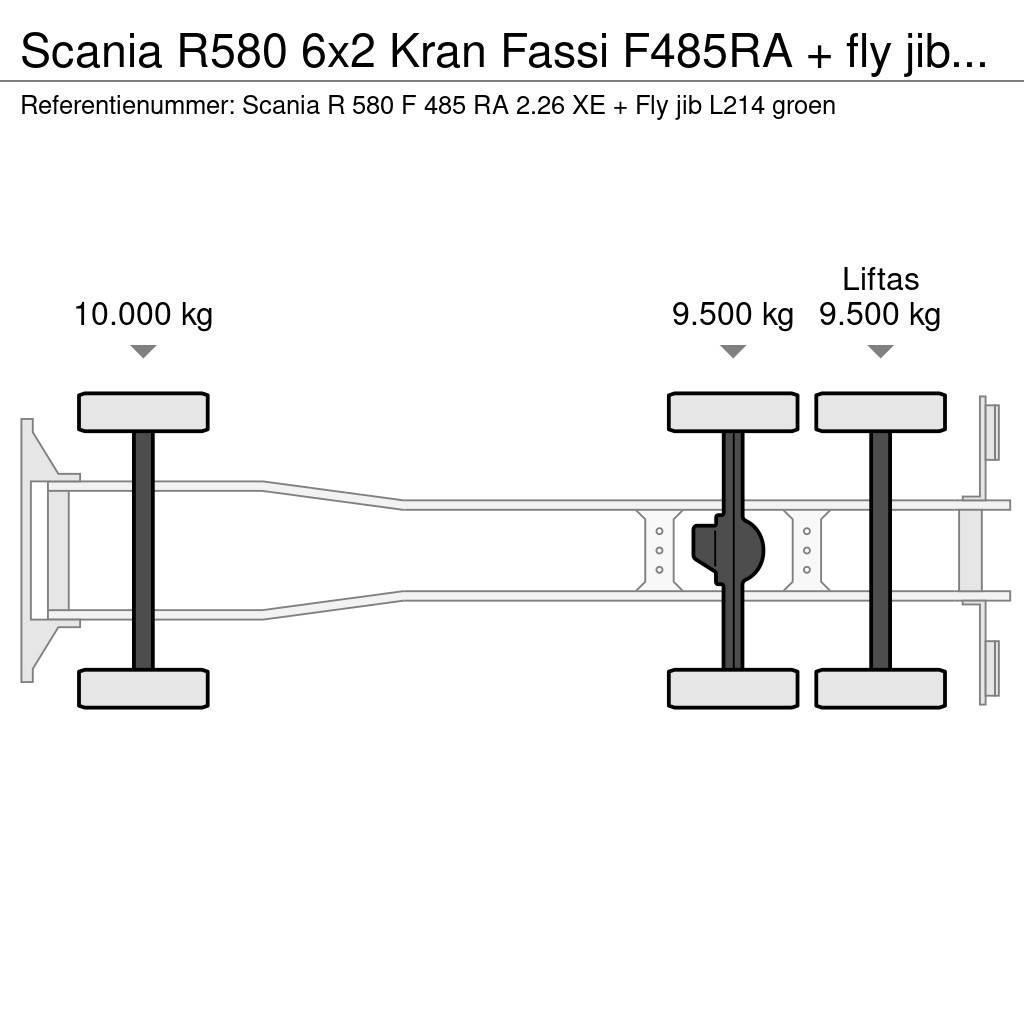 Scania R580 6x2 Kran Fassi F485RA + fly jib Euro 6 Macara pentru orice teren