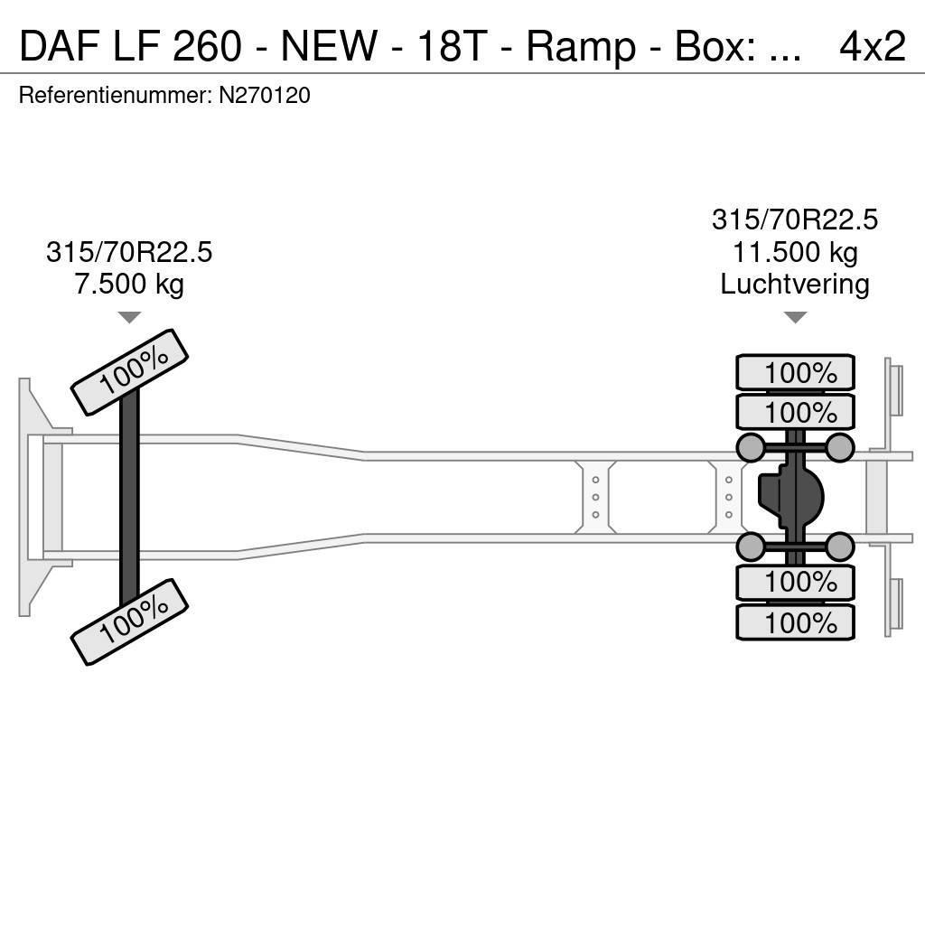 DAF LF 260 - NEW - 18T - Ramp - Box: 7.50 - 2.50 - Too Transportatoare vehicule
