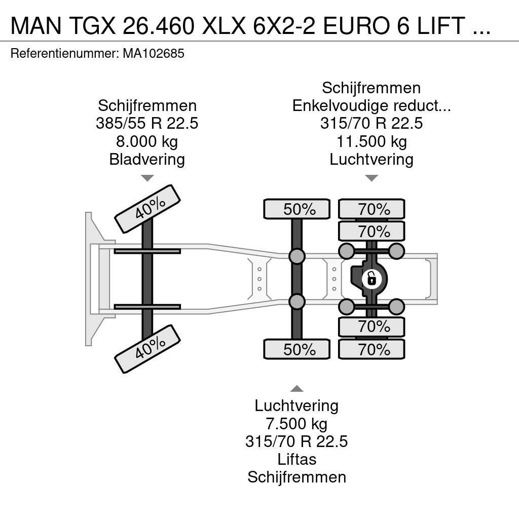 MAN TGX 26.460 XLX 6X2-2 EURO 6 LIFT AXLE Autotractoare