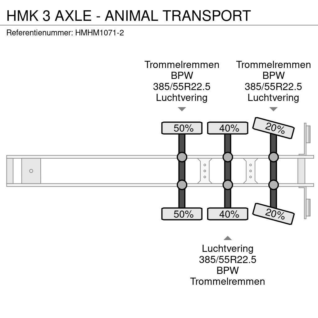  HMK 3 AXLE - ANIMAL TRANSPORT Semi-remorci transport animale