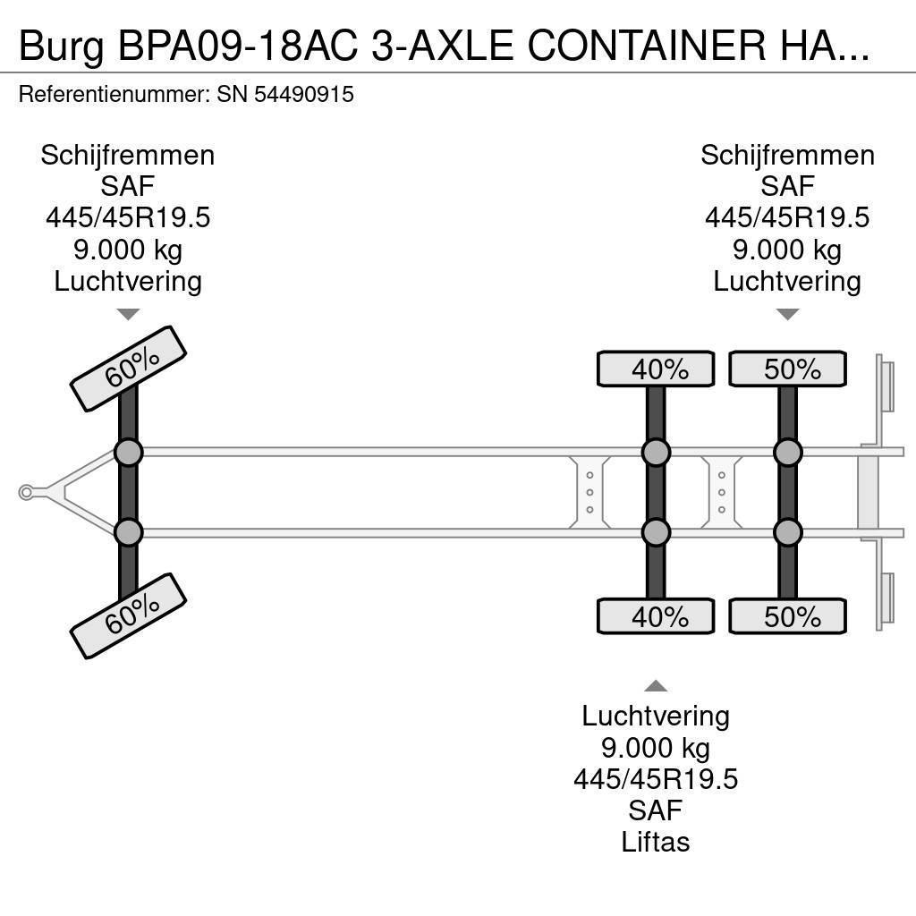 Burg BPA09-18AC 3-AXLE CONTAINER HANGER (SAF AXLES / LI Remorci cadru de containere