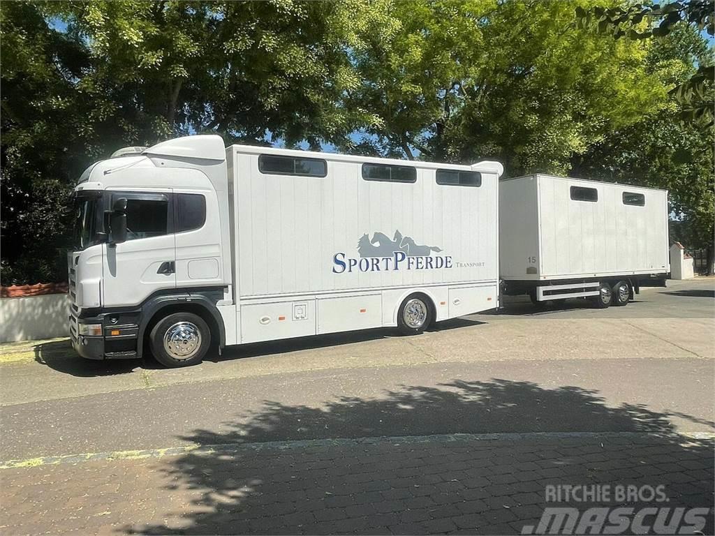 SCANIA R310 mit Spier Hänger 15 Pferde Camioane transport animale