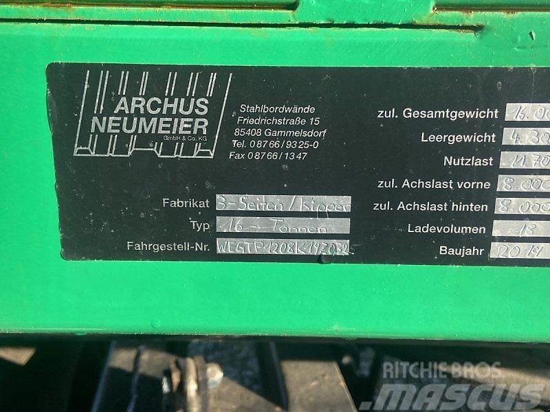  Archus Neumeier 3 Seiten Kipper Anhänger 16 t. Autobasculanta
