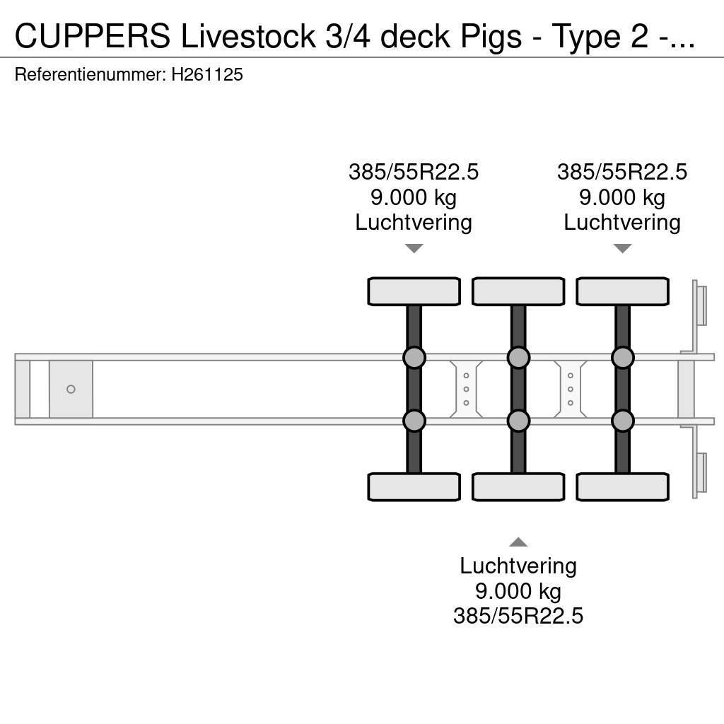  CUPPERS Livestock 3/4 deck Pigs  - Type 2 - Water Semi-remorci transport animale