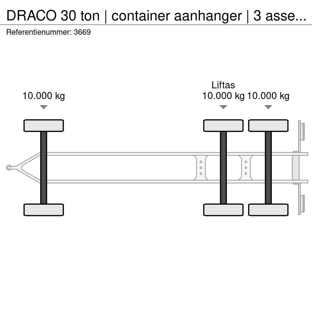 Draco 30 ton | container aanhanger | 3 asser overzetter Remorci cadru de containere
