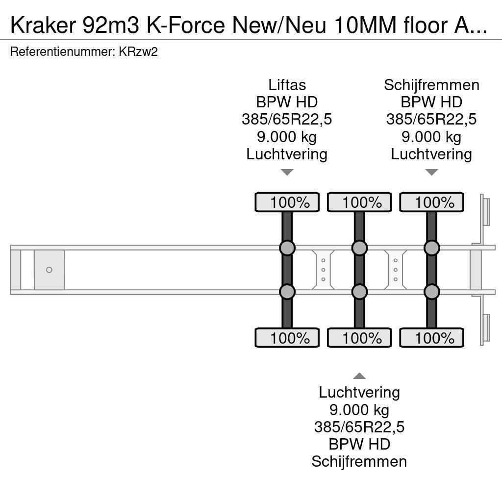 Kraker 92m3 K-Force New/Neu 10MM floor Alcoa's Liftachse Walking Floor semi-remorci