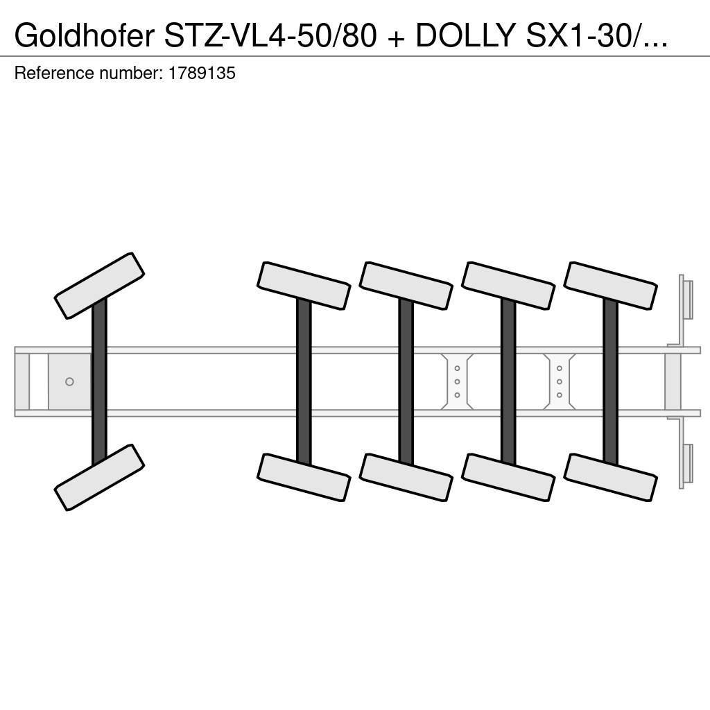 Goldhofer STZ-VL4-50/80 + DOLLY SX1-30/80 1+4 LOWLOADER/DIEP Semi-remorca agabaritica