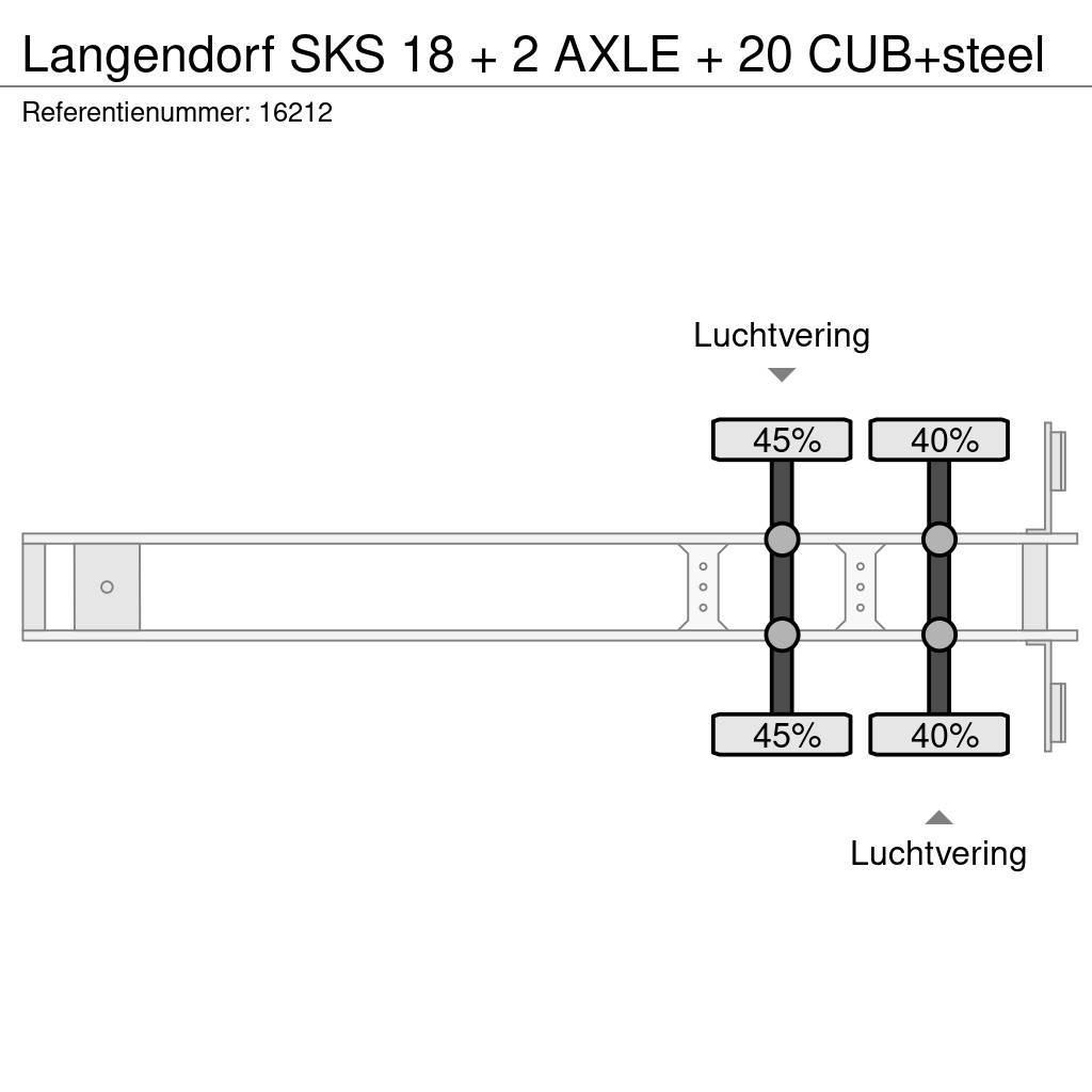 Langendorf SKS 18 + 2 AXLE + 20 CUB+steel Semi-remorca Basculanta