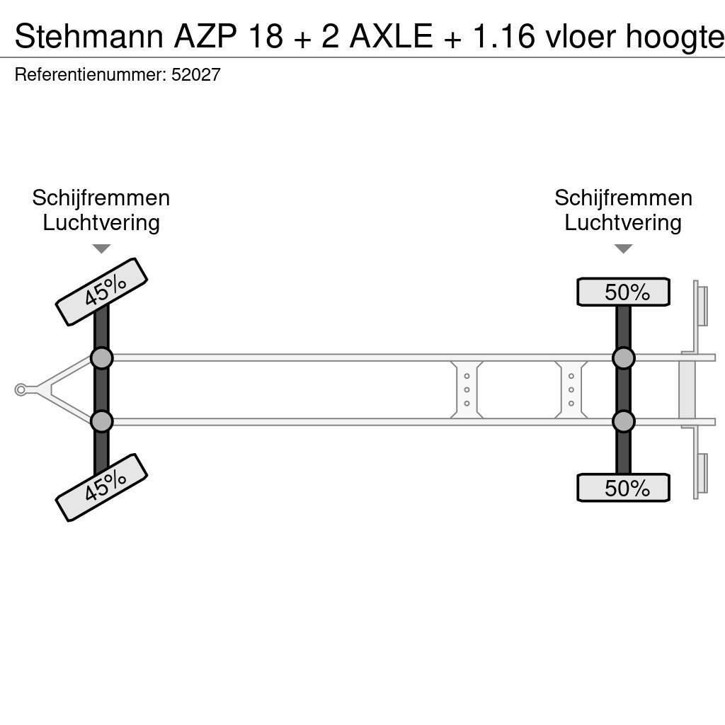 Stehmann AZP 18 + 2 AXLE + 1.16 vloer hoogte Remorca cu prelata