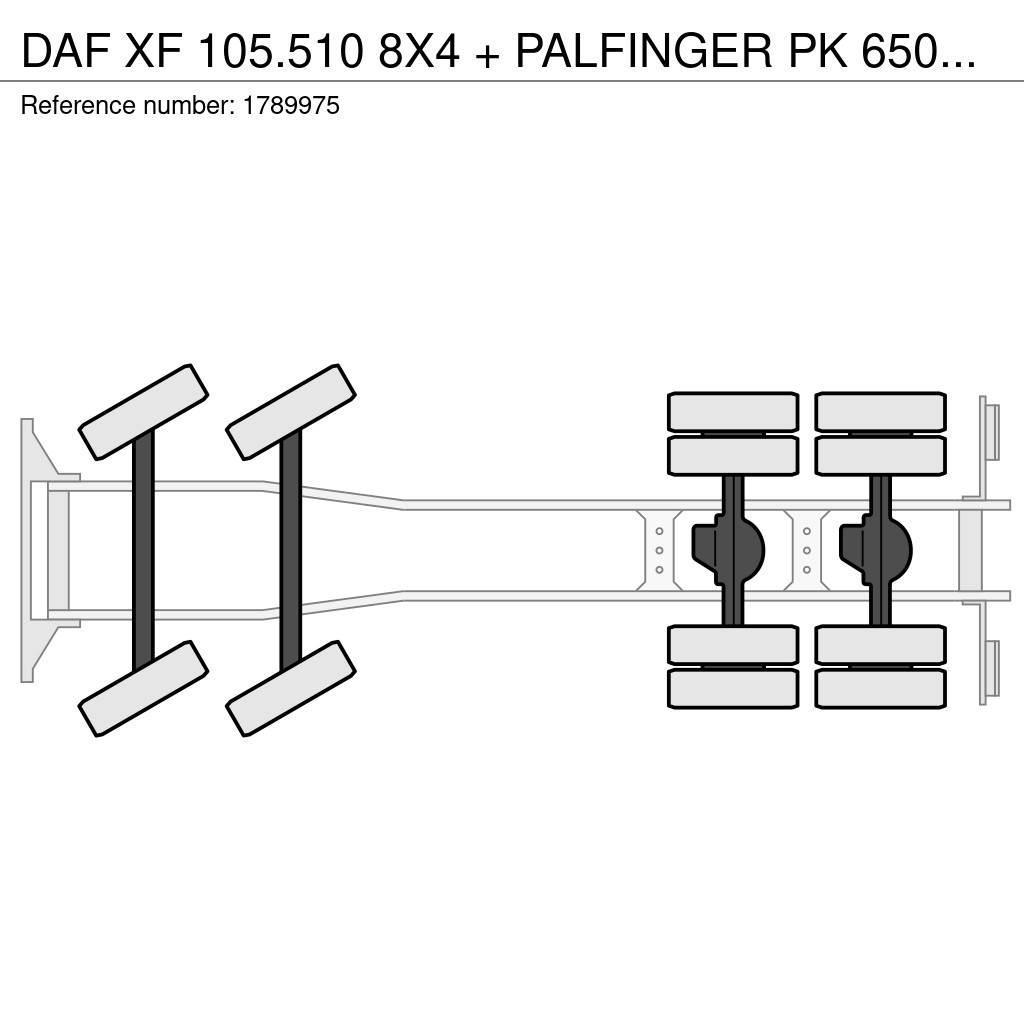 DAF XF 105.510 8X4 + PALFINGER PK 65002-SH E POWER LIN Camioane cu macara