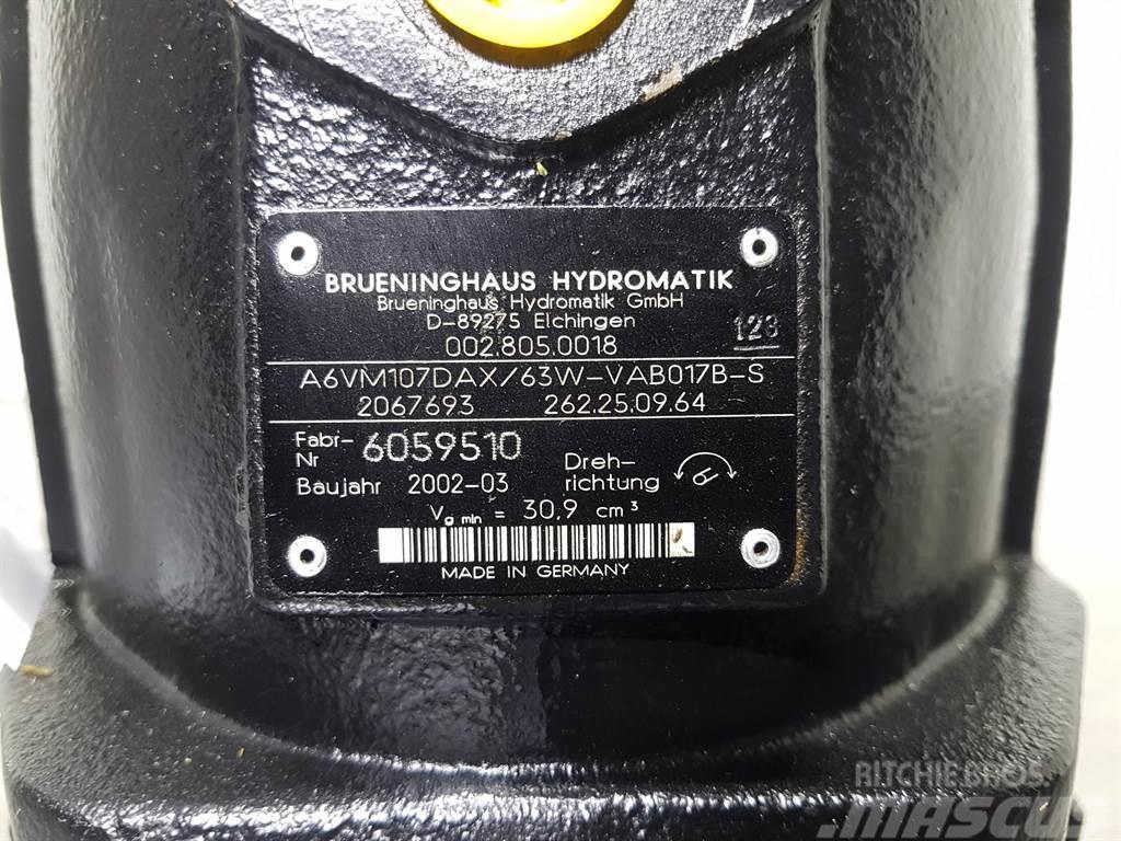 Brueninghaus Hydromatik A6VM107DAX/63W - Drive motor/Fahrmotor/Rijmotor Hidraulice