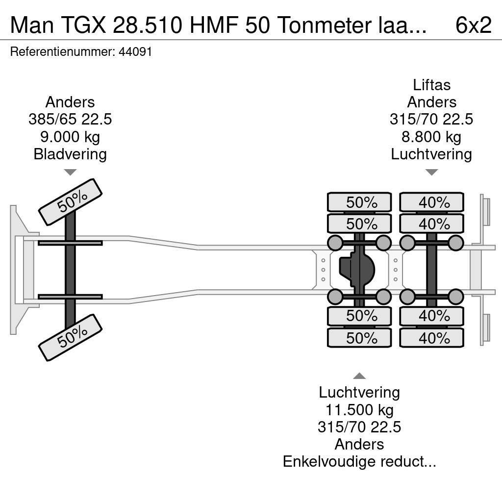 MAN TGX 28.510 HMF 50 Tonmeter laadkraan + Fly-Jib Platforme aeriene montate pe camion