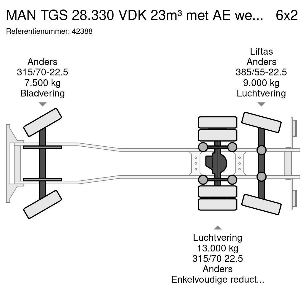 MAN TGS 28.330 VDK 23m³ met AE weegsysteem Camion de deseuri