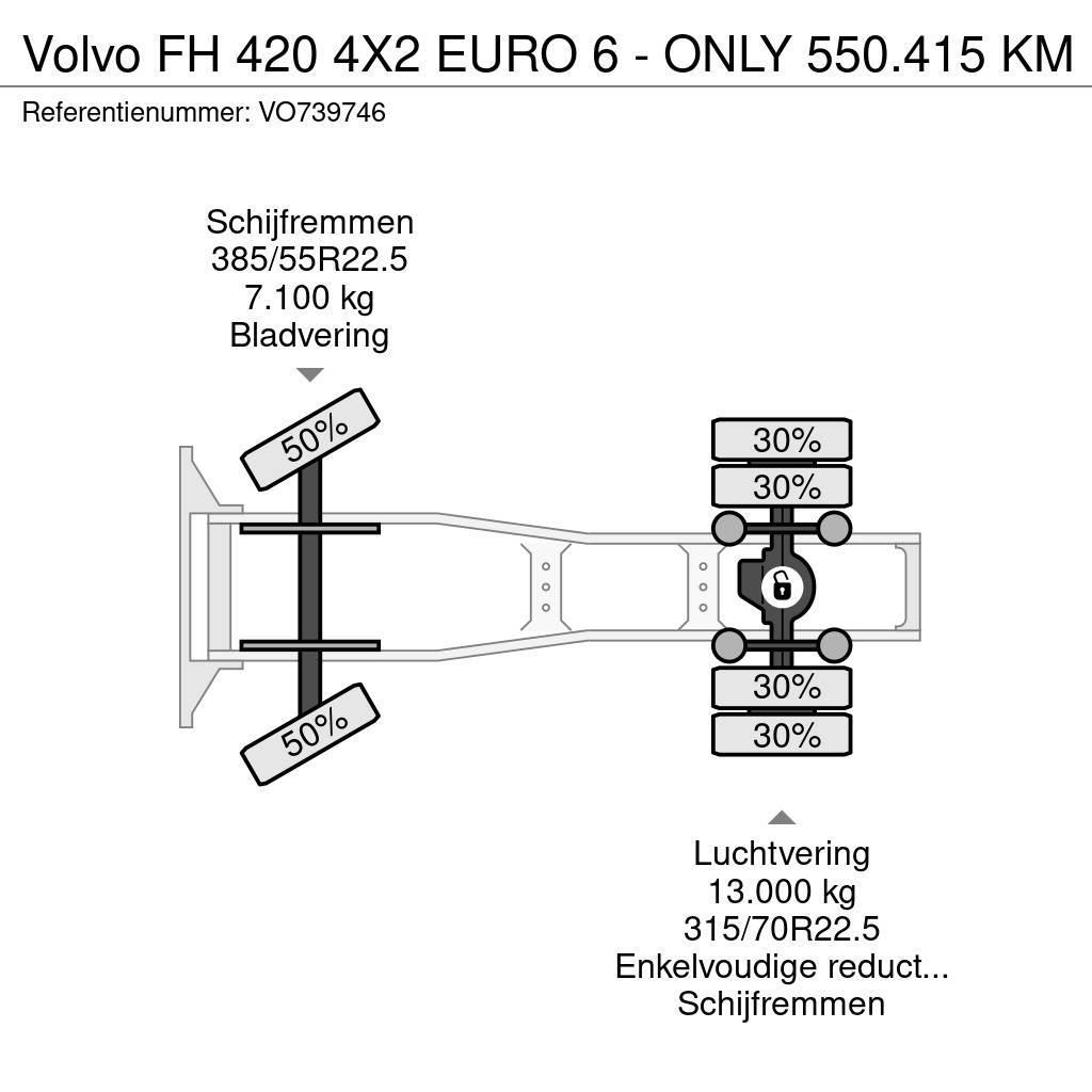 Volvo FH 420 4X2 EURO 6 - ONLY 550.415 KM Autotractoare