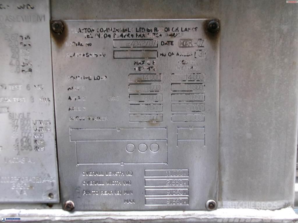  Clayton Chemical tank inox 37.5 m3 / 1 comp Cisterna semi-remorci