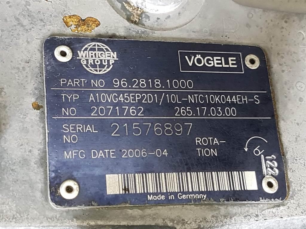 Vögele -Rexroth A10VG45EP2D1/10L-96.2818.1000-Drive pump Hidraulice