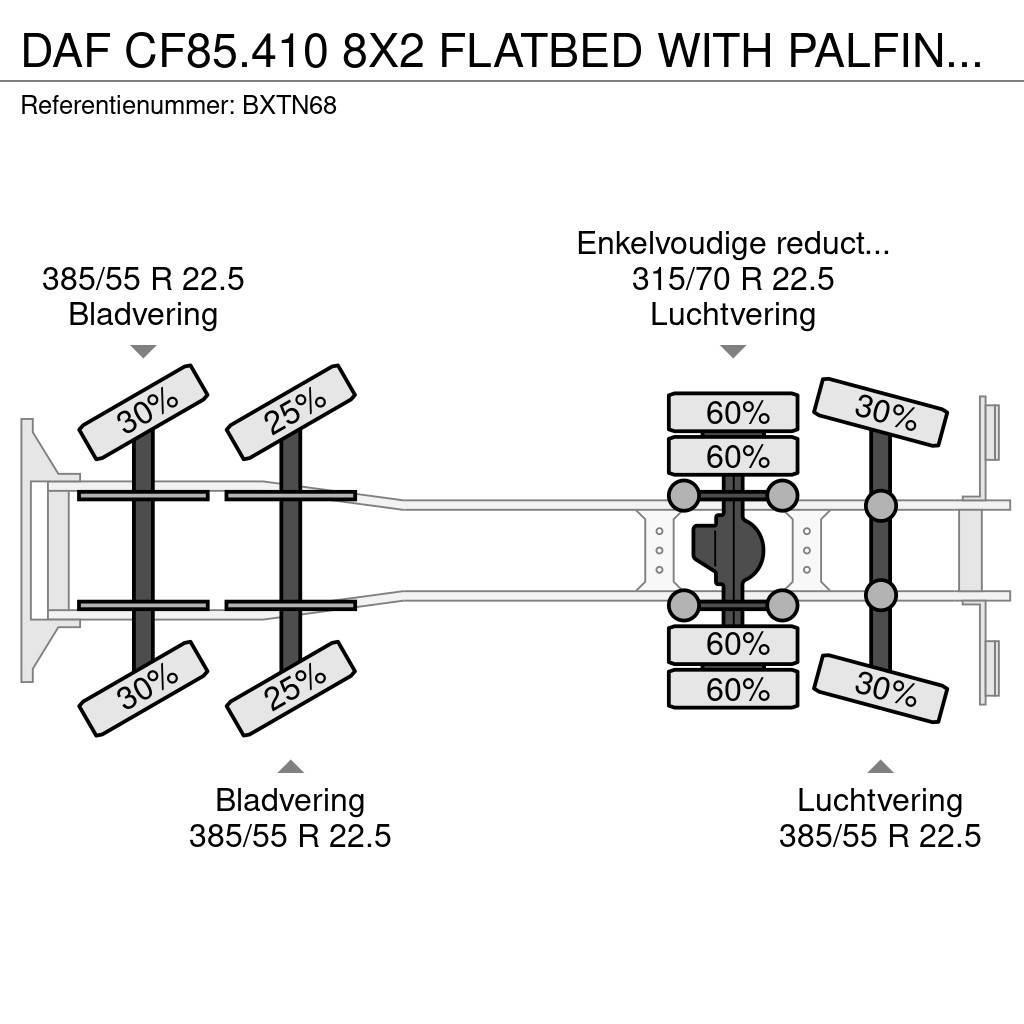DAF CF85.410 8X2 FLATBED WITH PALFINGER PK 42502 CRANE Macara pentru orice teren