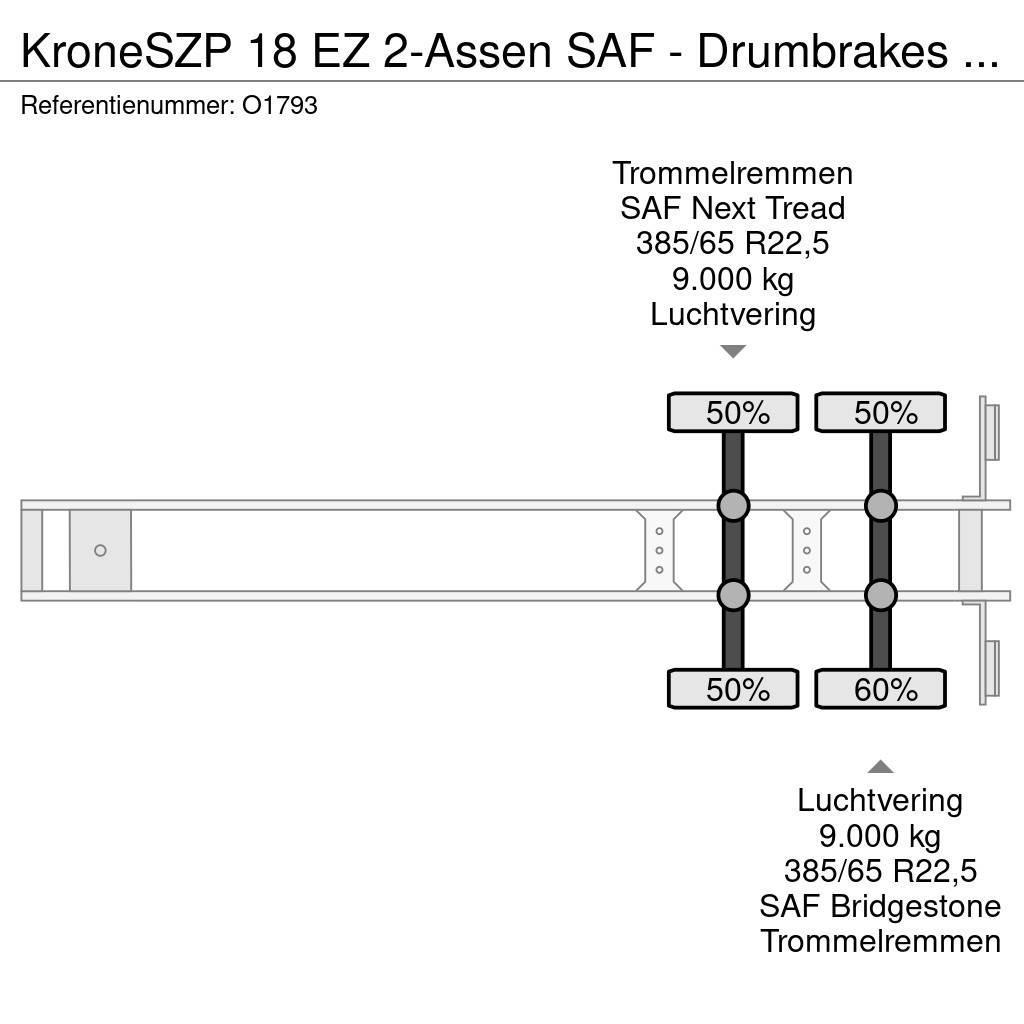 Krone SZP 18 EZ 2-Assen SAF - Drumbrakes - 20FT connecti Camion cu semi-remorca cu incarcator