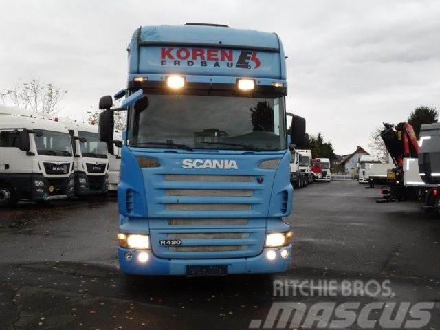 Scania R420LB6x2MLB Blau Baggerpritsche Camioane platforma/prelata