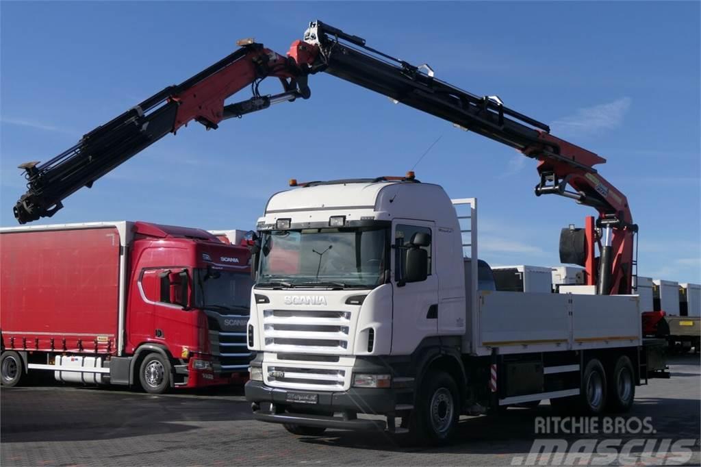 Scania R 480 / 6X4 / SKRZYNIA - 6,2 M + HDS PALFINGER PK  Transportatoare vehicule