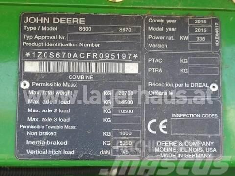John Deere S670 Combine de secerat