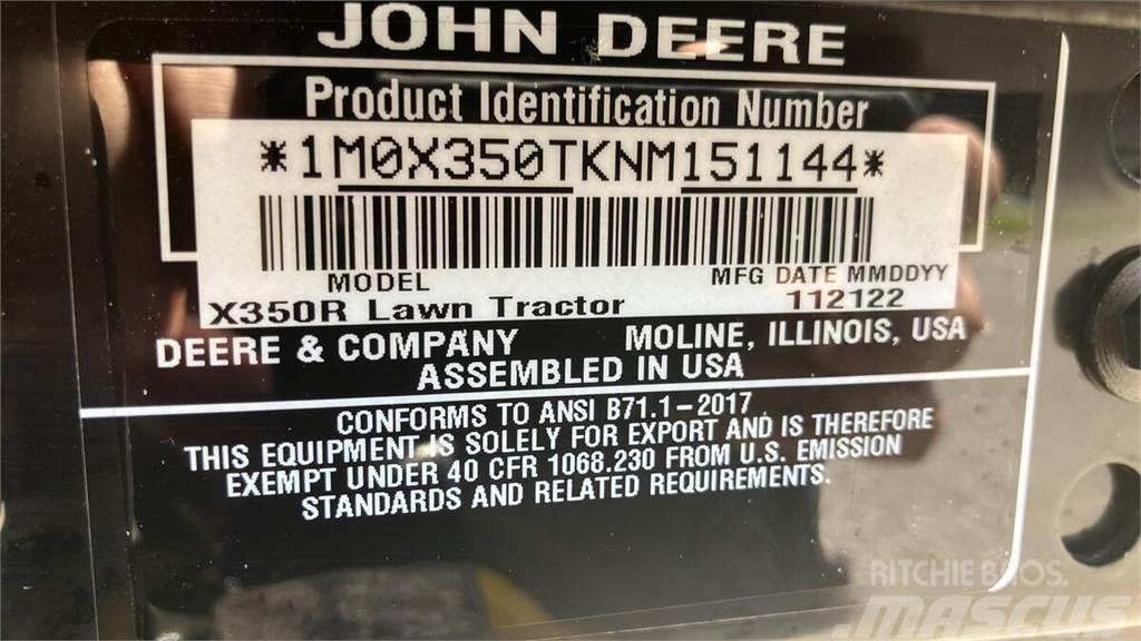 John Deere X350R Alte echipamente pentru tratarea terenului