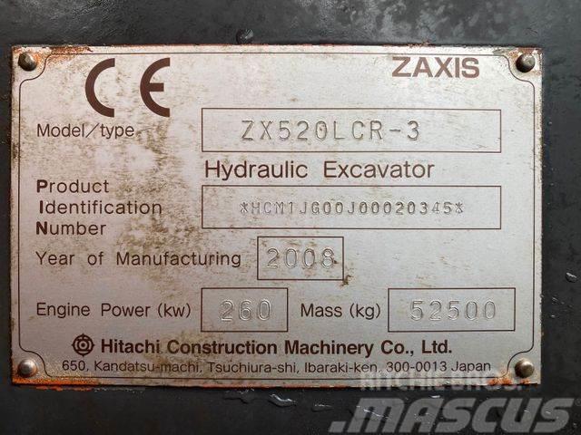 Hitachi ZX520 LCR-3 **BJ. 2008 *17454H/Klima/TOP Zustand Excavatoare pe senile