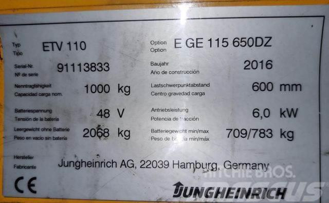 Jungheinrich ETV 110 - TRIPLEX - 6.500MM HUBHÖHE - NEUWERTIG Stivuitor cu catarg retractabil