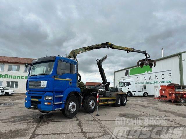 MAN TGA 41.460 for containers and scrap + crane 8x4 Camion cu carlig de ridicare