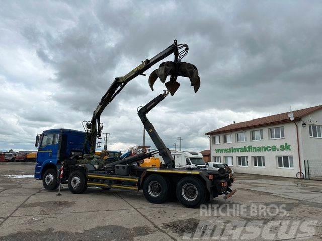 MAN TGA 41.460 for containers and scrap + crane 8x4 Camion cu carlig de ridicare