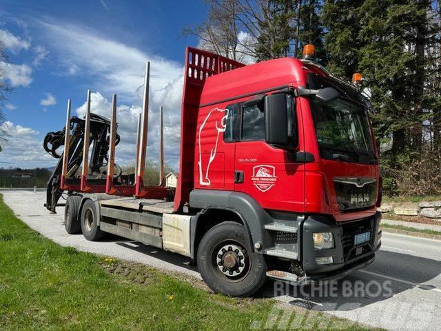 MAN TGX 33.500 4X6 HOLZ KRAN ANHÄNGER Camion pentru lemne