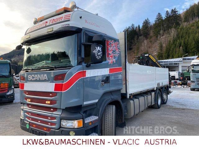 Scania R410 mit Kran Palfinger PK20002EH Camioane platforma/prelata