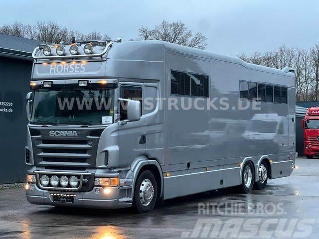 Scania R500 V8 Pferdetransporter Pop Out Roelofsen Auf. Camioane transport animale
