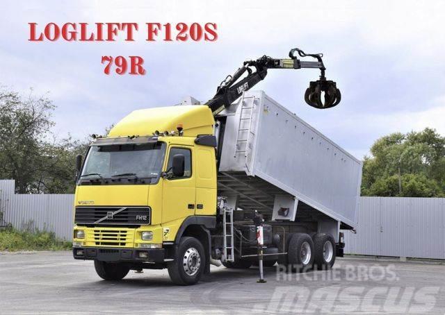 Volvo FH 12 460 Abrollkipper * LOGLIFT F120S 79R * TOP Camion cu carlig de ridicare