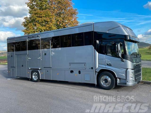 Volvo FM 380, 5 Pferde,Wohnung m Pop Out Camioane transport animale
